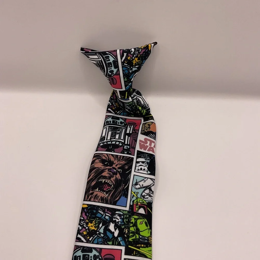 Star Wars Kids Vintage Retro Comic Book Design Snap On Tie Chewbacca, R2D2